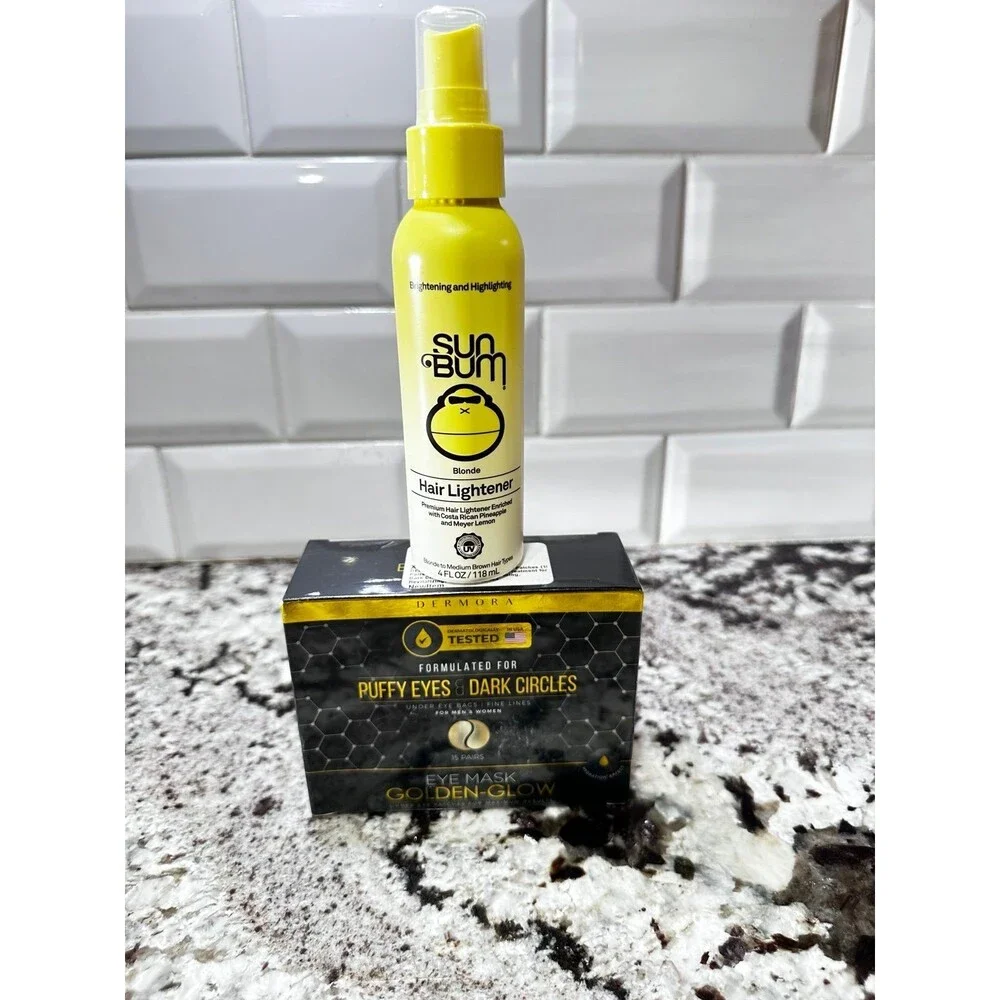 Sun Bum Highlighting Spray and‎ Eye Mask Golden Gold Eye Mask New Unopened